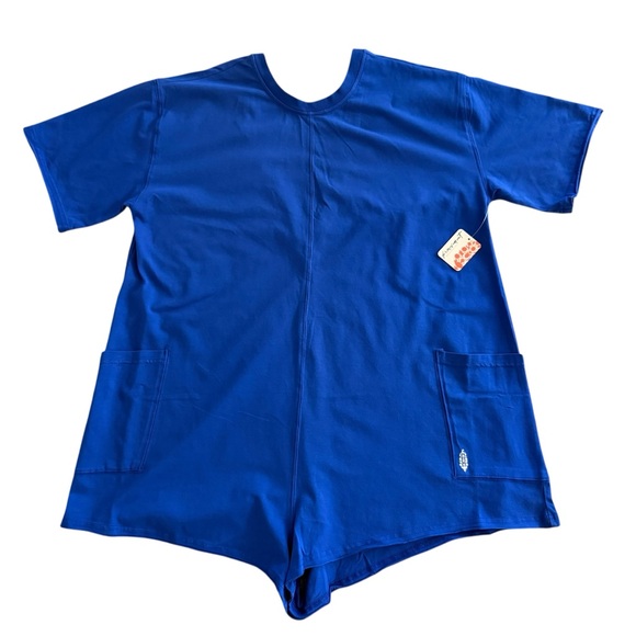 Free People Hot Shot Tee Romper Electric Shock Blue Size Small New With Tags - Picture 3 of 6